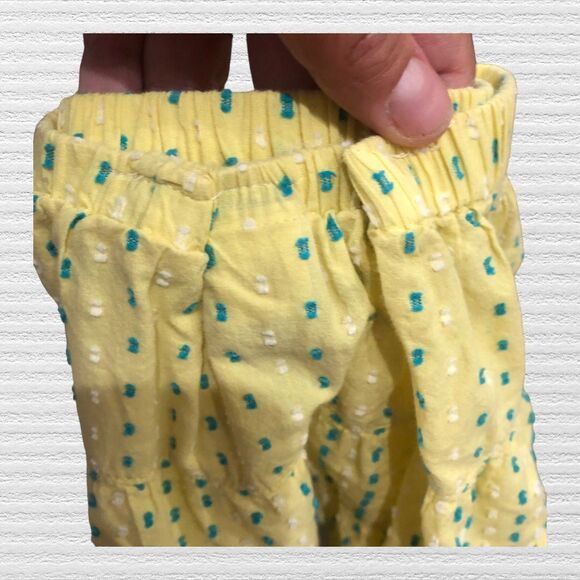 Tea Collection Girls 4 Skirt Yellow Blue Dot Print Cotton Summer Play - Picture 3 of 4